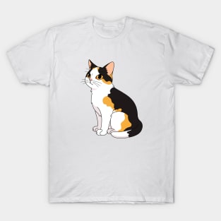 Cute Calico Cat Art T-Shirt